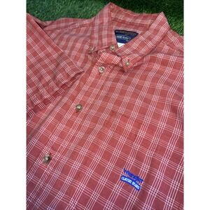 Vintage Wranglers Men Sz XL Shirt "Classic Blues" Red Plaid Short Sleeve Western